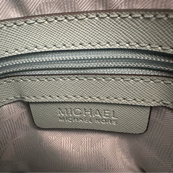Michael Kors Mint Green Leather Satchel With Silver-Tone Hardware & Dust Bag - Picture 4 of 14